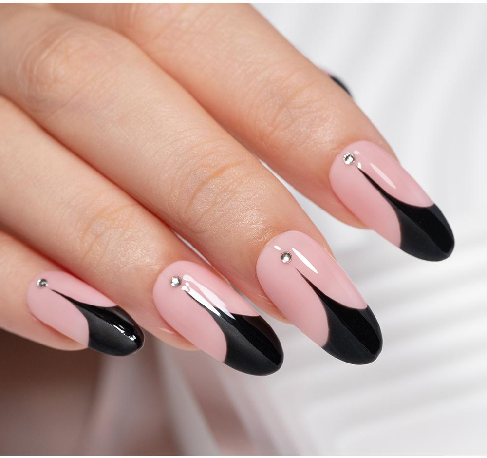 AWStorG 2Pcs/Set Black White Liner Gel Nail Polish Set, French Line Graffiti Painting Stripe Design, Ultra-fine Brush Head, Soak-Off Gel Varnish Girls Nail Art Gift