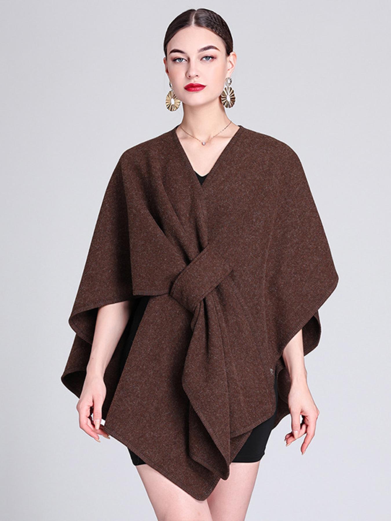 Women's Fall Winter Fashion Solid Color Shawl, Warm Comfortable, Soft Warm Shawl, Casual Multifunctional Wrap for Autumn/winter Decor