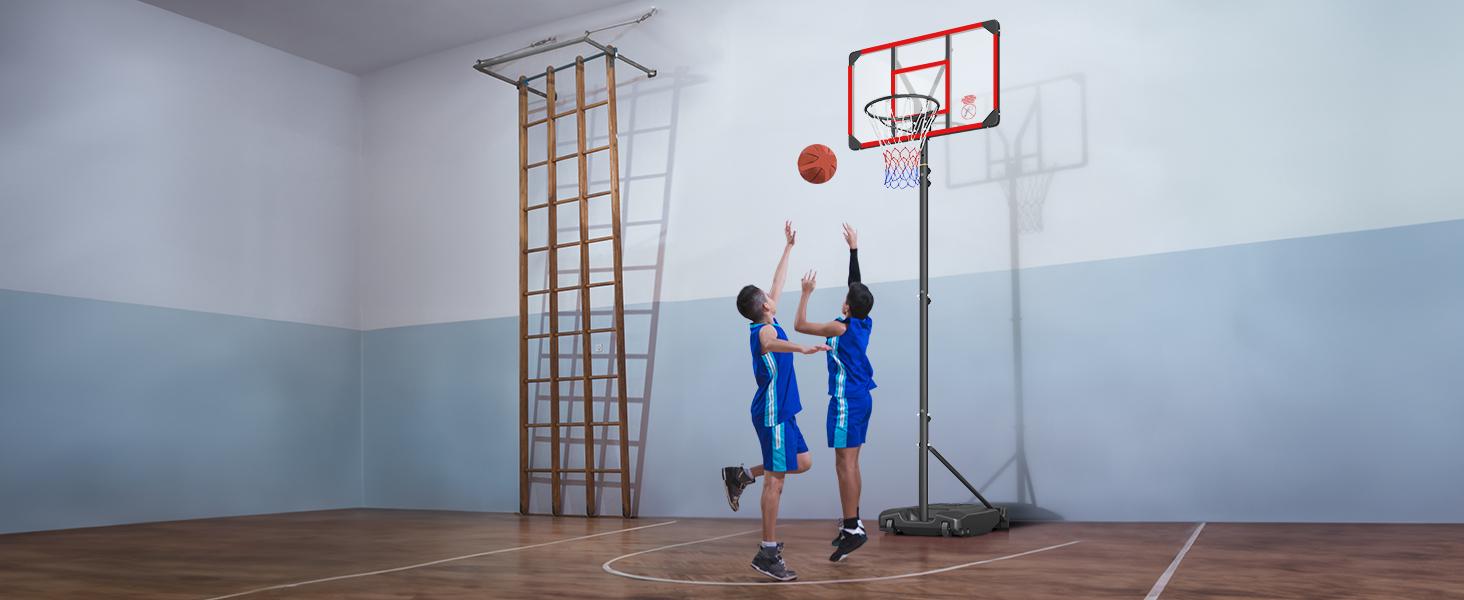 Kids Basketball Hoop Outdoor 4.82-8.53ft Adjustable, Portable Basketball Hoops & Goals for Kids/Teenagers/Youth in Backyard/Driveway/Indoor, with Enlarged Base and PC Backboard Kids Basketball Hoop Outdoor 4.82-8.53ft Adjustable, Portable Basketball Hoops & Goals for Kids/Teenagers/Youth in Backyard/Driveway/Indoor, with Enlarged Base and PC Backboard