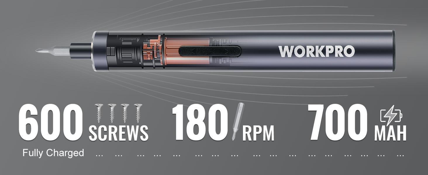 #SpringGlowUp WORKPRO Mini Electric Screwdriver, 20 in 1 Electric Precision Screwdriver with Magnetizer and S2 Steel Bits, Max 4.0V Magnetic Rechargeable Cordless Screwdriver Kit for Phone, Camera, Laptop