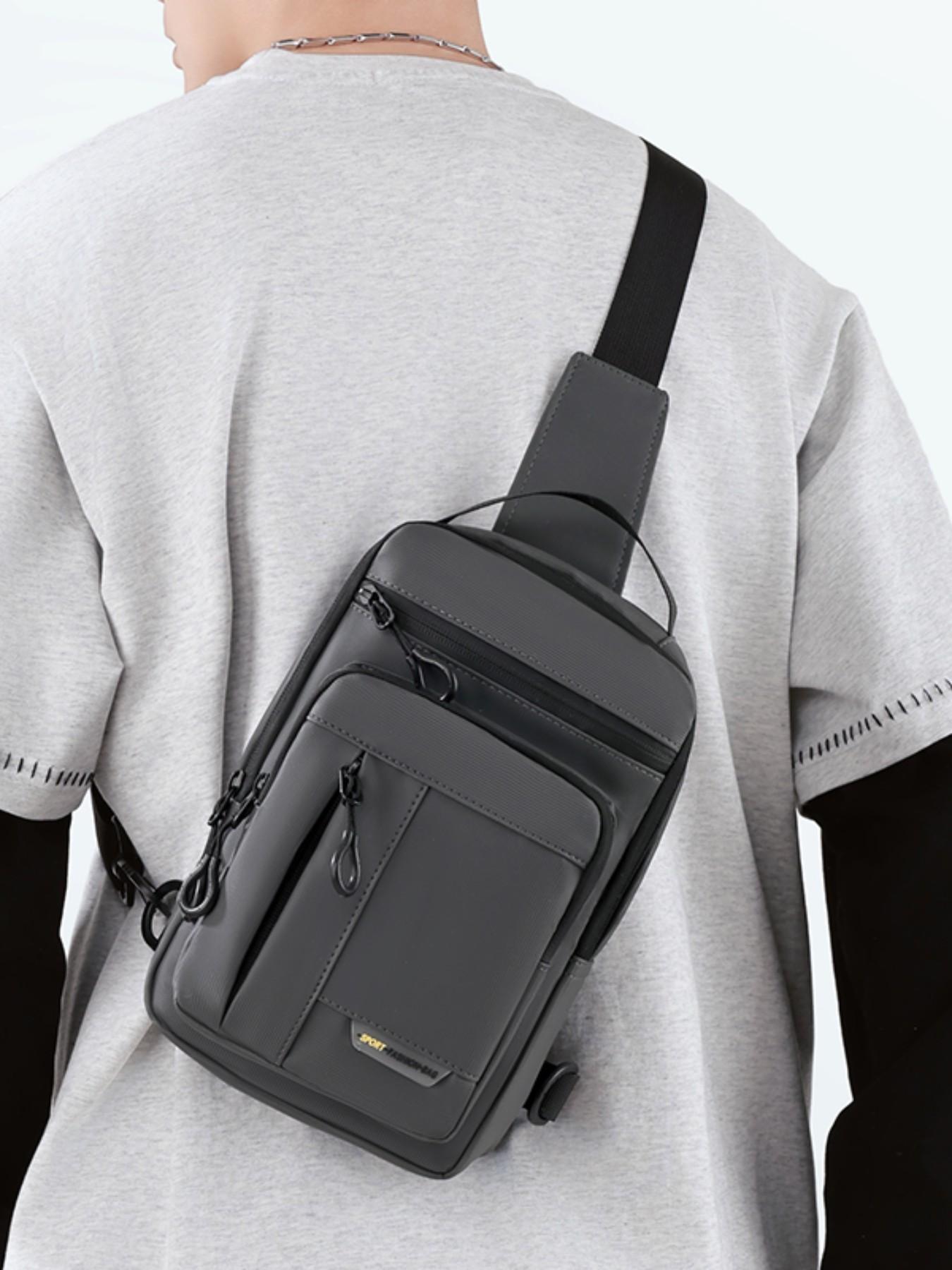 Simple Multi-Layer Durable Nylon Chest Bag, Versatile Bag, Fits Phone Charger Wallet Keys Card, Large Capacity Shoulder Crossbody, Casual Commute Outdoor, Essential Pack