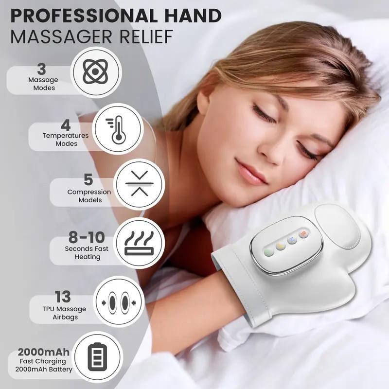 Heat Therapy Hand Massager, Compact, Portable Massagers, Ultimate Relief for Hands, Wrist, Fingers, Arthritis, Carpal Tunnel Syndrome, Ideal Gift for Men and Women