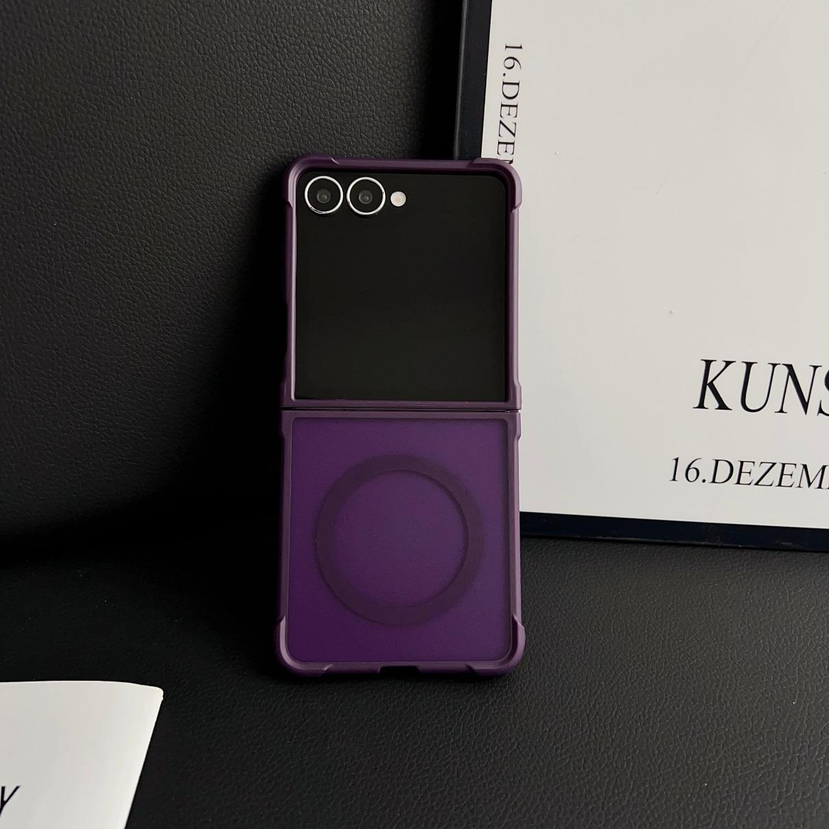 Luxury Translucent Magnetic Attraction Case For Samsung Galaxy Z Flip 7 Z Flip6 Flip 5 Flip4 Flip3 Wireless Charging Matte Cover