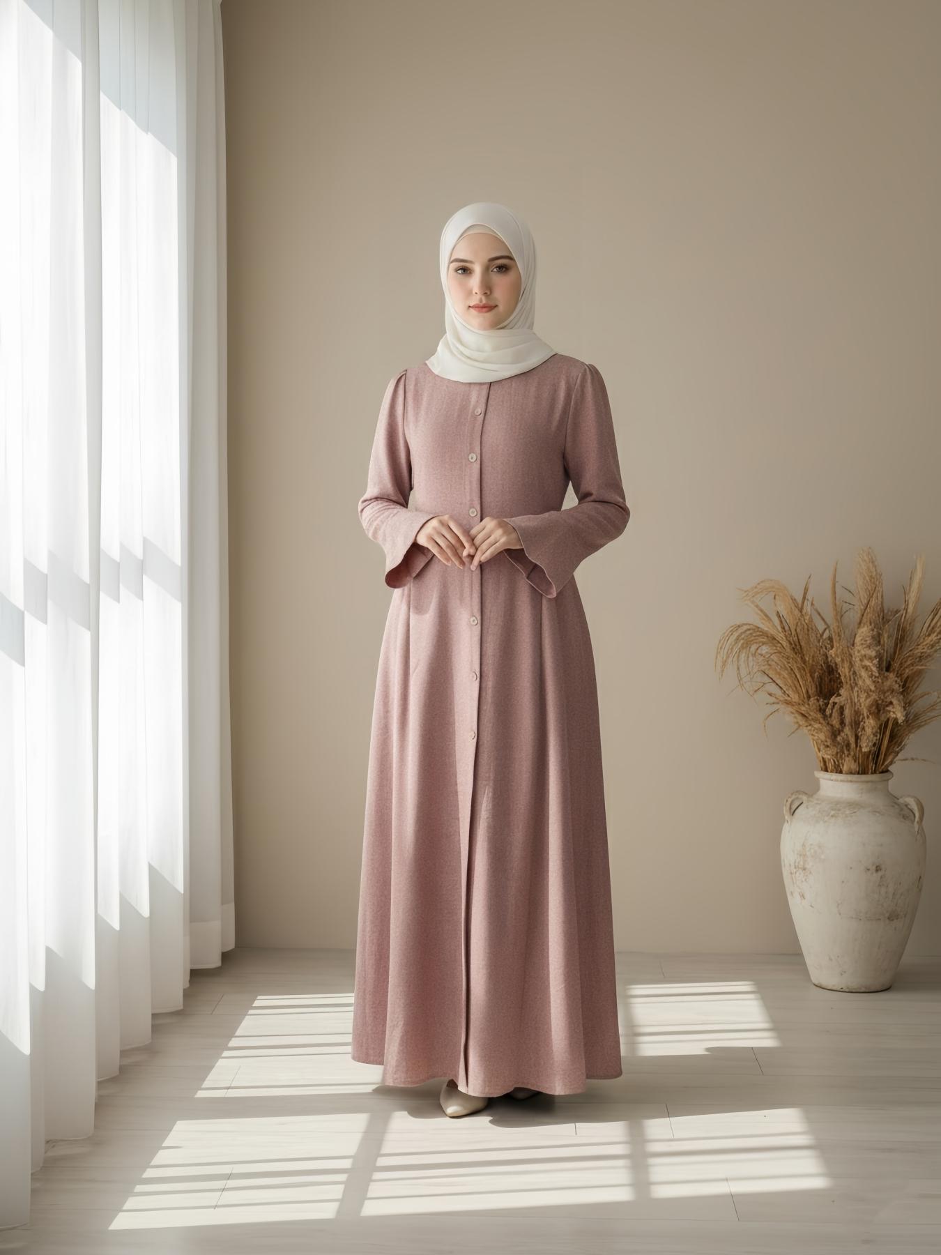 Women's Maxi Abaya Dress with Back Zipper & Pockets, Elegant Long Sleeve Design, Perfect for Casual Wear, Stylish Muslim Clothing, Dress for Daily Wear, Modest Abaya Dress Women's Maxi Abaya Dress with Back Zipper & Pockets, Elegant Long Sleeve Design, Perfect for Casual Wear, Stylish Muslim Clothing, Dress for Daily Wear, Modest Abaya Dress