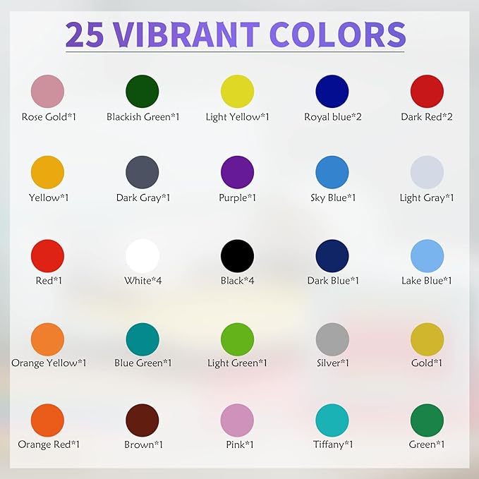 HTVRONT Heat Transfer Vinyl Bundle - 12"x10" 36 Packs（25 Colors）-with Standard Grip Cutting Mat*1 Pack ,Tweezer*1 -Iron On Vinyl