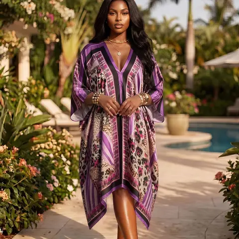 Vibrant Beach Shawl, Beachwear Coverups, Loose Fit, Sun Protection, Casual Style, Perfect for Vacation & Daily Wear, Embrace Summer Comfort