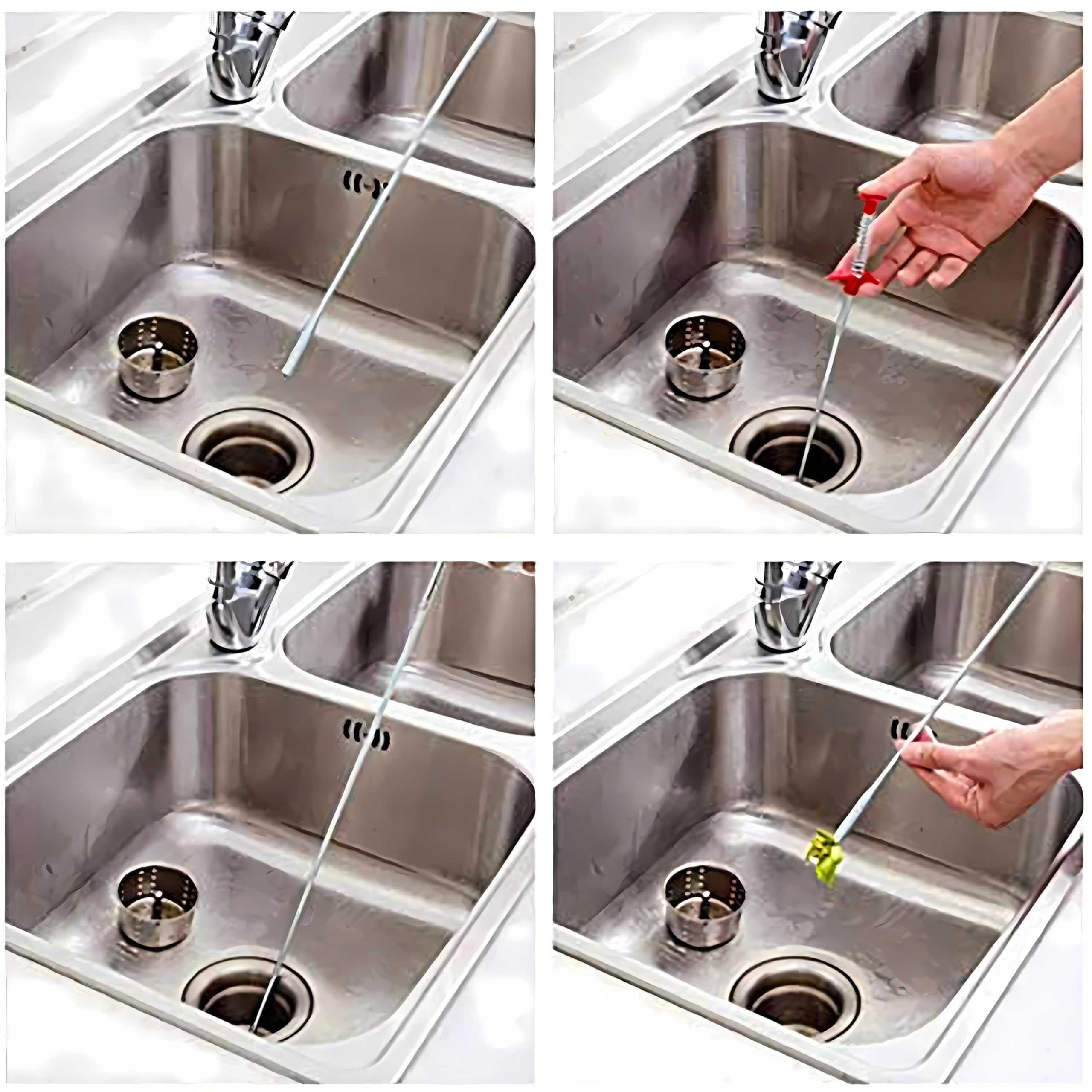 For Trash Pickup, Home and Kitchen Sinks, Drains, Toilets (78.74 inches) with 4 Claws Bendable Hose Pickup Aid, Flexible Gripper Picker Tool (Drain Clog Removal Tool)