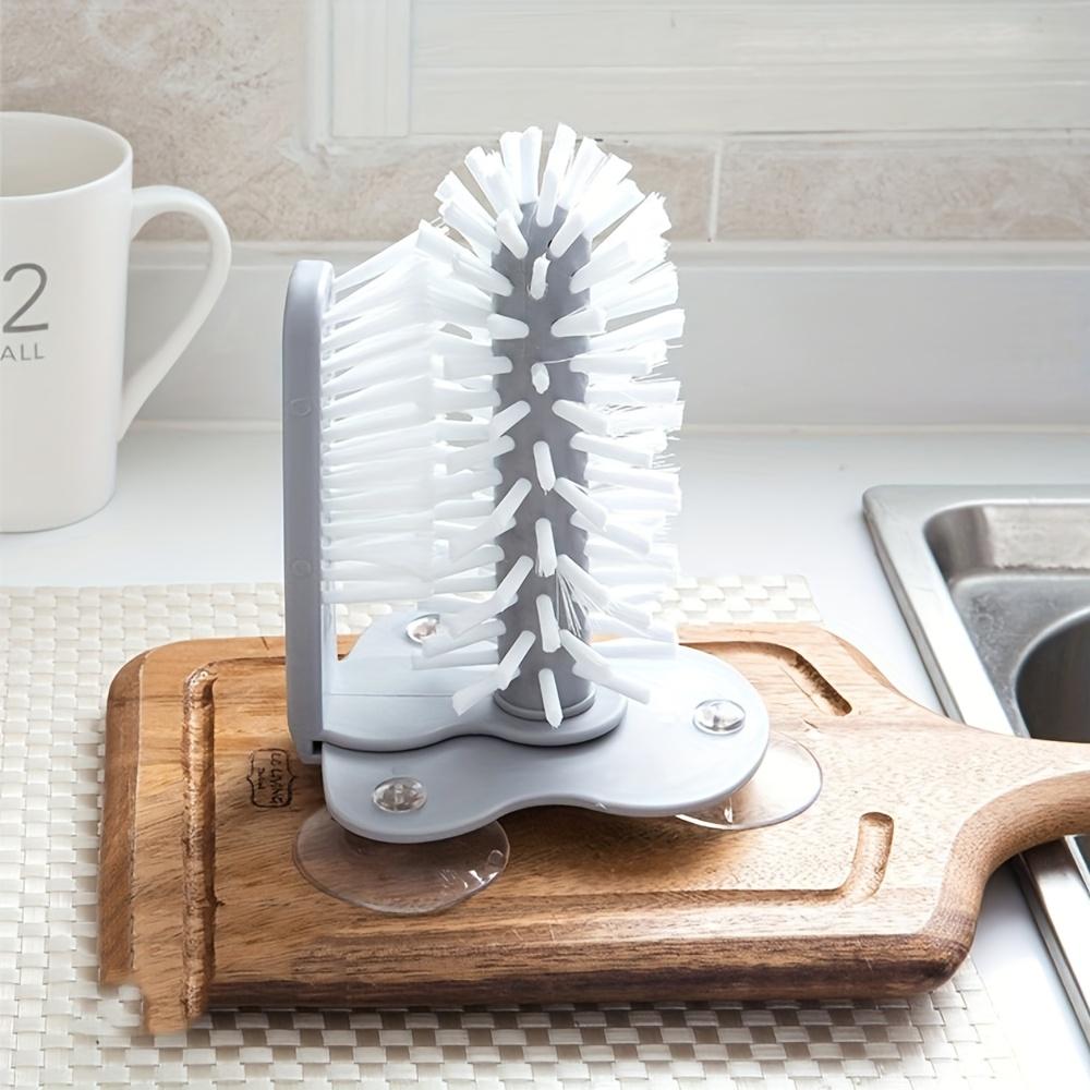 2pcs Wall-Mounted Cup Cleaning Brush, Multi-Functional and Practical Cleaning Brush, Cleaner, Suitable for Kitchen Sinks and Washbasins, Rotatable Cup Cleaning Brush for Washing Cups, Bottle Washer