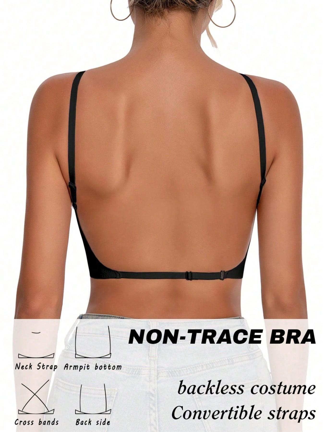 Women's Seamless Backless Bra, Multi-Strap Convertible Strap Wireless Push-Up Bra, Elegant, Chic, Suitable for Wedding Dresses and Party Gowns