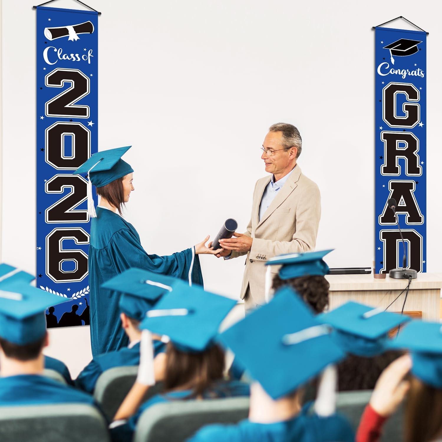 2026 Graduation Banner, 71x12 Inches, Blue, Perfect for Graduation Decorations, Congratulations Banner for Special Occasions