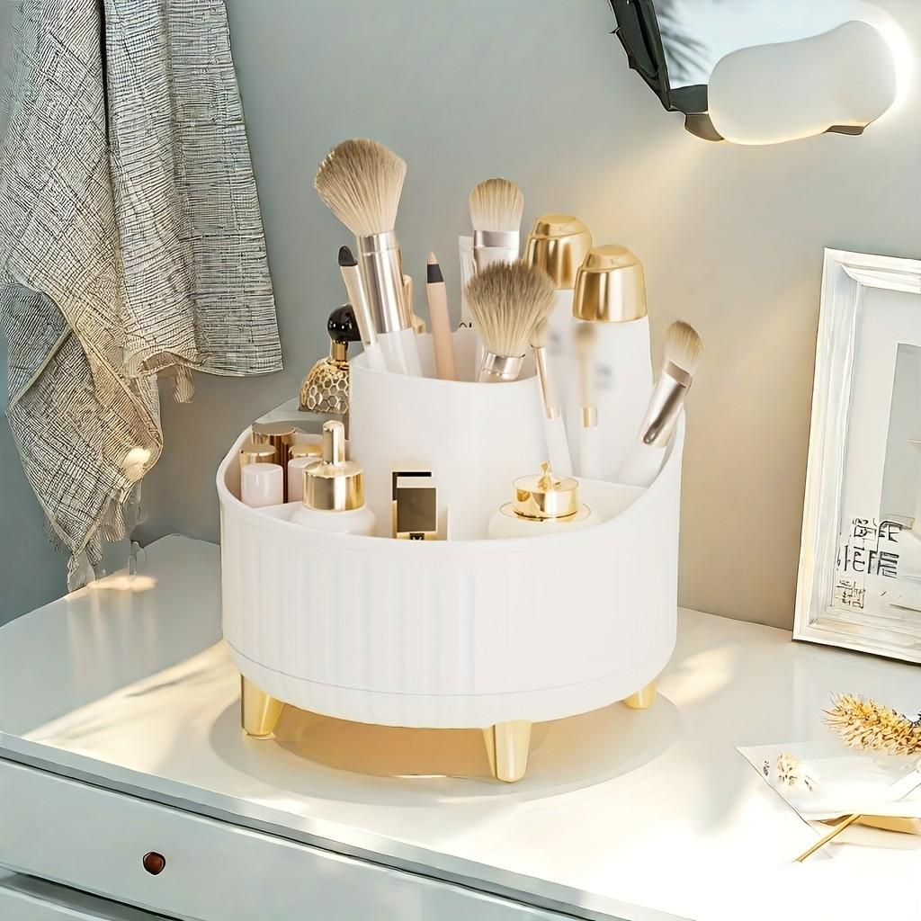 Rotating Storage Box, Bathroom Organizer, Cosmetic Holder, Beauty Supplies Organizer, Stationery Container, Desk Organizer, Rotating Tray, Bath Accessories