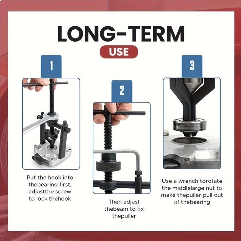 Claw Gear Puller, Three-Claw Pilot Bearing Puller, Inner Bearing Puller, Wheel Bearing Remover, Multifunctional Wheel and Pulley Removal Extractor for Car Maintenance, Auto Repair Tools