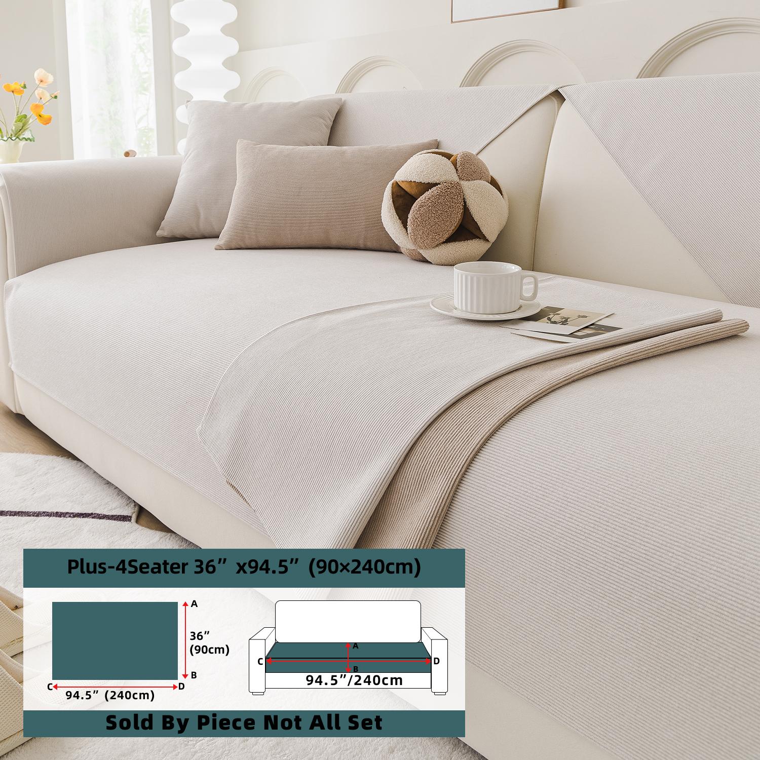 chenille waterproof sofa cushion, Sofa Protector, Soft Sofa Protector, Elastic Sofa Slipcover, suitable for all seasons, with a French cream style, anti-slip and cat scratch resistant, machine washable, for home decoration