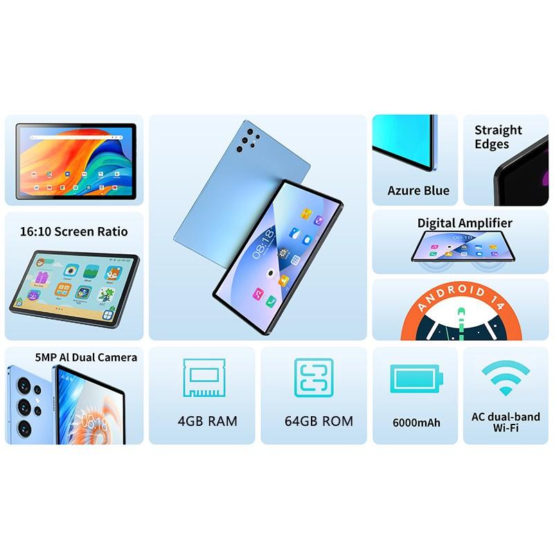 Global Version 5g 10.1 Inch Touchscreen Tablet PC, Android 13.0 System, 4GB RAM 64GB Storage, 5mp & 8mp Cameras, 6000mah Battery, Dual Sim, HD Screen