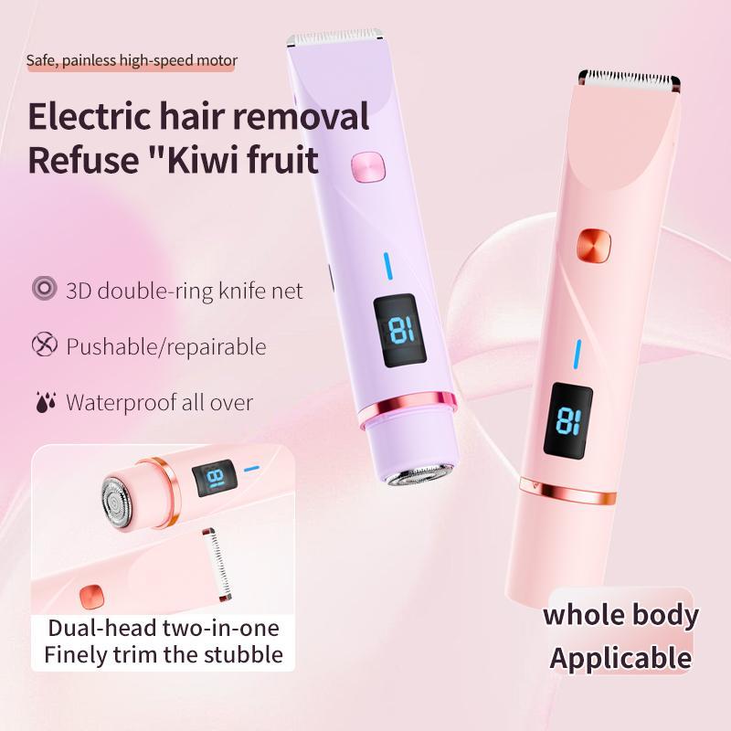 Electric Bikini Trimmer for Women, Rechargeable 2 in 1 Body & Facial Hair Removal, Waterproof Wet & Dry Use Trimmer for Women, Winter & New Year Gift, Valentine's Day Gift, Cordless Hair Trimmer