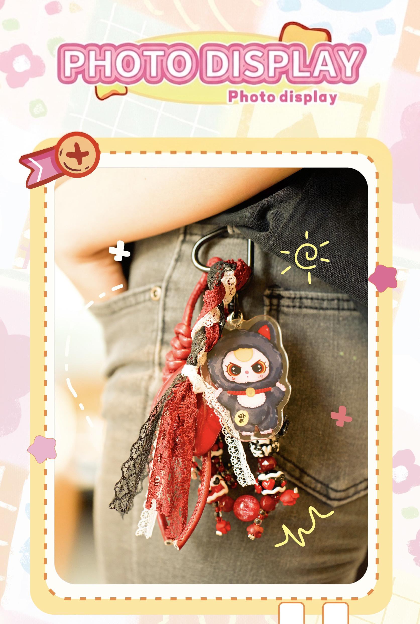 Baby Three Love Chain Time Plush Keychain Blind Box - Cute Mini Stuffed Animal Mystery Keyring with, Kawaii Collectible Charm for Bag, Backpack, Car, Couple Gift, Trendy Accessories