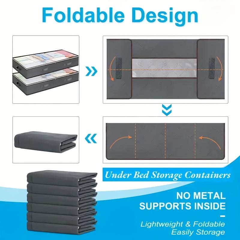 23.78 Gallons, Clear Window, Under-bed Storage Box - Multi-functional Wardrobe Organizer for Toys, Clothes, Blankets, and Quilts - 2-Piece Bedside Storage Set for Bedroom and Dormitory, Under-bed Storage (Compatible with 10,000+ Beds)