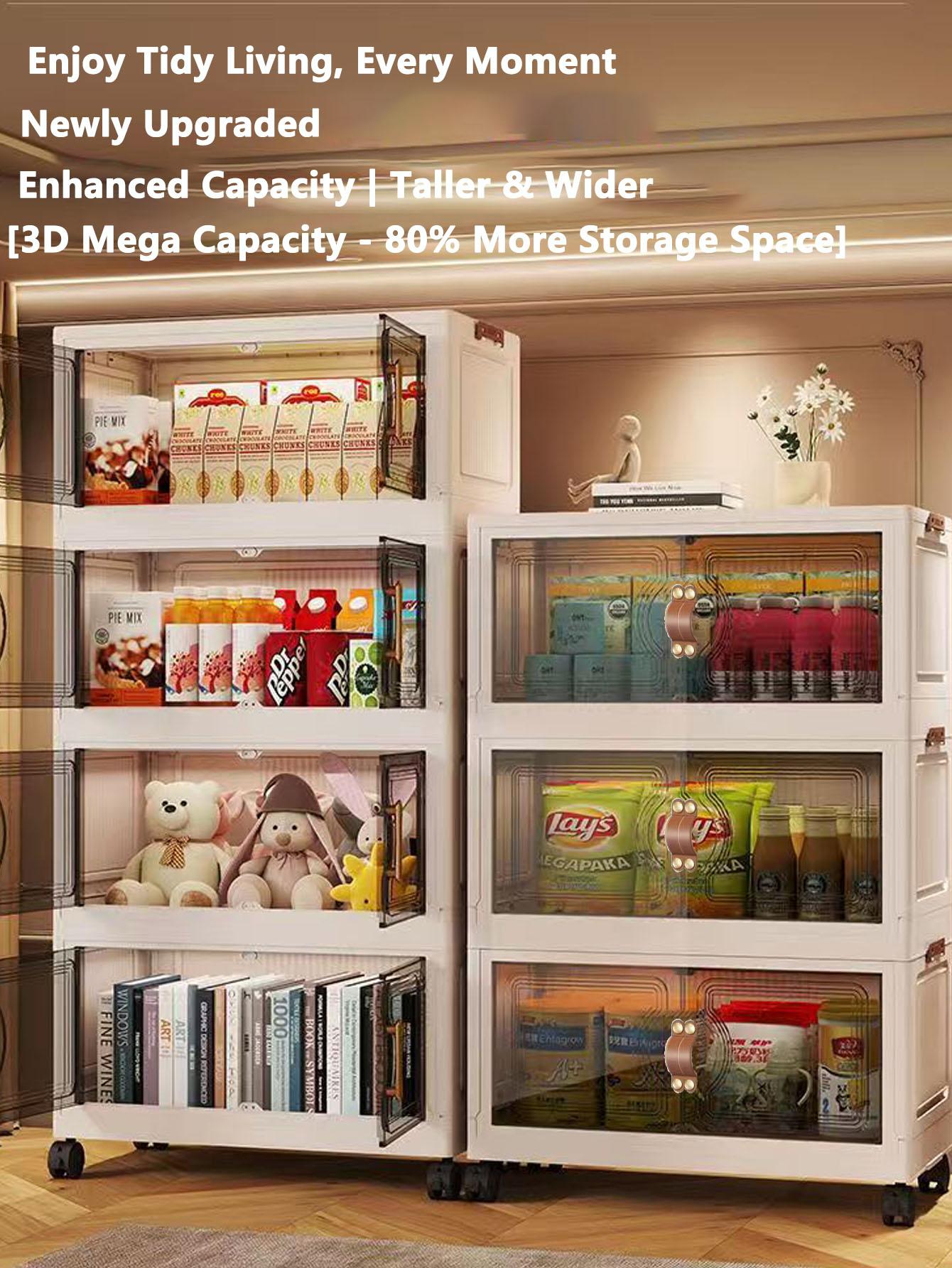 Foldable Storage Box Organizer, Durable Storage Organizer, Home Use Toy & Snack Cabinet, Clothes Organizing Bin, Large Capacity Space-Saving Solution