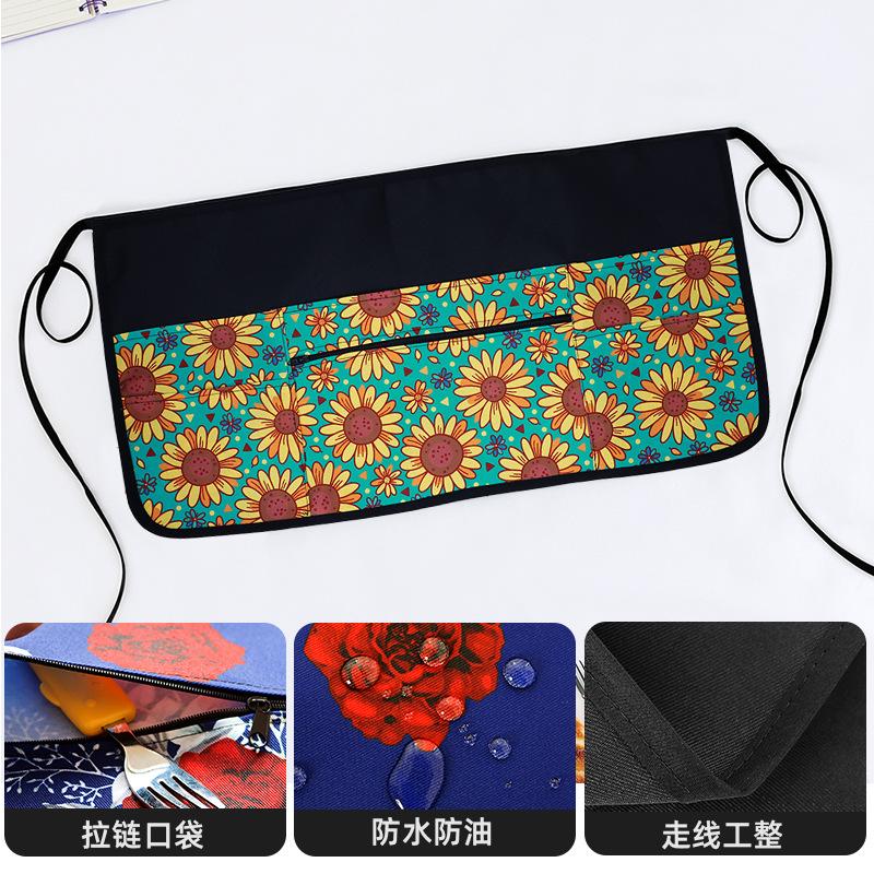 Solid Color Server Apron with Pocket, 1 Count Waiter Half Apron, Work Short Apron for Kitchen & Restaurant & Bar, Baking & Cooking Accessories, Kitchen Cooking Aprons