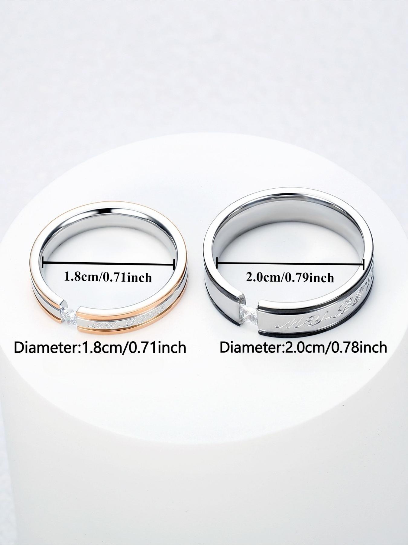 Minimalist and Luxurious Zircon Couple Ring with An Open Mouth, Stainless Steel That Does Not Fade, Gift for Lovers, Anniversary Gift