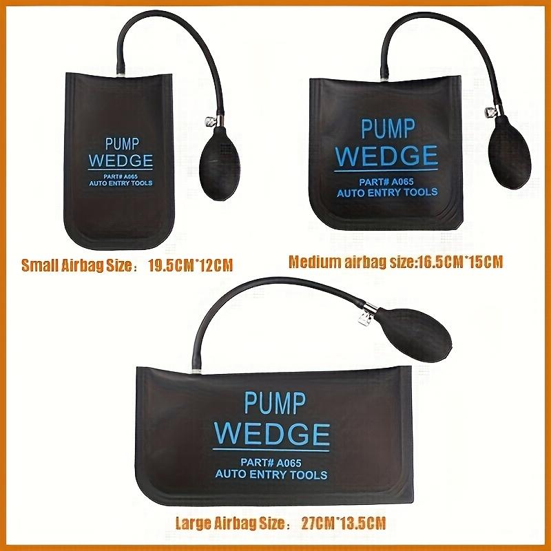 3pcs Air Wedge Bag, Powerful Commercial Grade Airbag Pump Professional Leveling Kit Alignment Tool Inflatable Spacer Bag for Rush Unlocking And Home Maintenance Auto Door And Window Alignment Hand Tool Set And Other Various Jobs