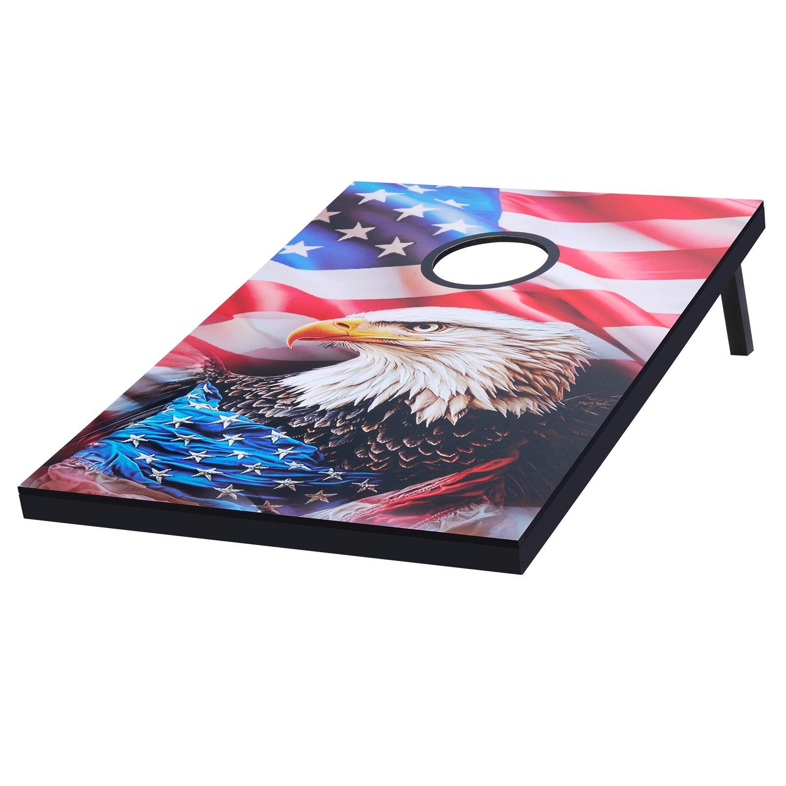 VEVOR Cornhole Set, 3x2 ft Corn Hole Game Boards, MDF Wood Portable Toss Board, Indoor and Outdoor Cornhole Play for Adults, Include 8 Bean Bags and Carrying Case, for Yard, Backyard, Beach, Camping