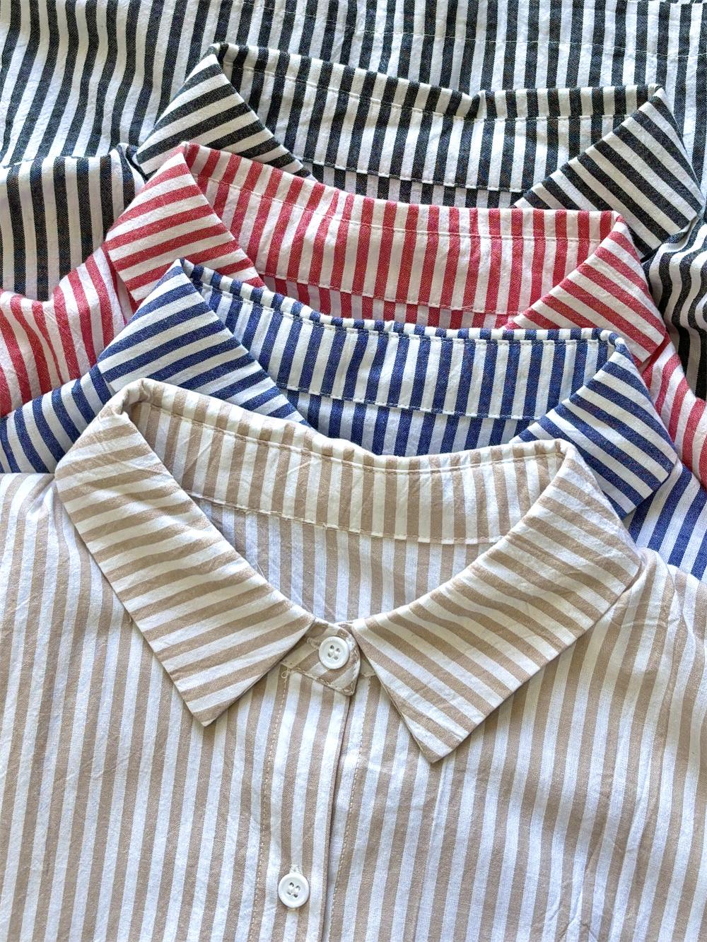 Chouyatou Women's Casual Long Sleeve Button Down Loose Striped Cotton Maxi Shirt Dress Grey Caftan Comfy Basic Batwing Sleeves Breathable Lightweight Beach Clothes Womenswear Bikini Elegant Fit SpringStatements