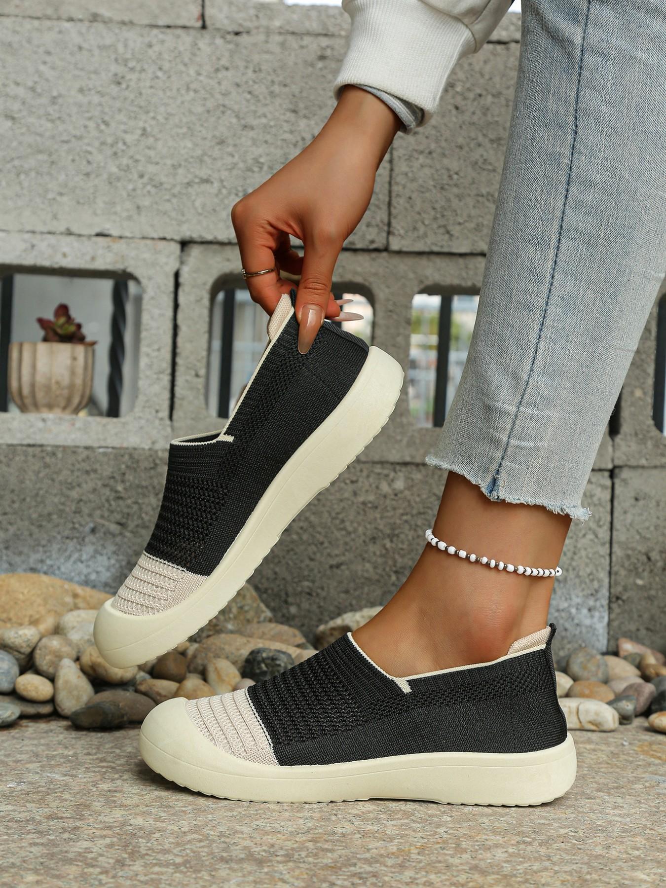 Women's Fashion Walking Shoes, Breathable Knit Mesh Lightweight Daily Commute Sneakers, Casual Jogging, Light Exercise, Everyday Wear