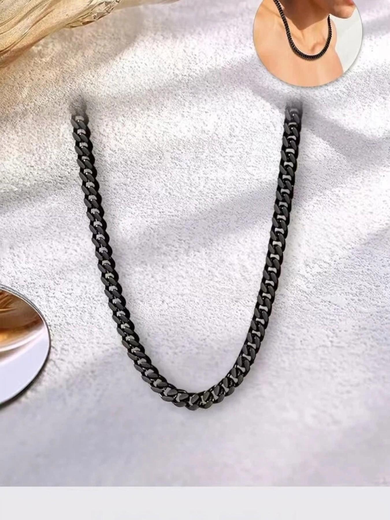 Titanium Steel Cuban Link Chain Necklace for Men Women, Non Tarnish Hypoallergenic Curb Chain, Hip Hop Jewelry for Gift