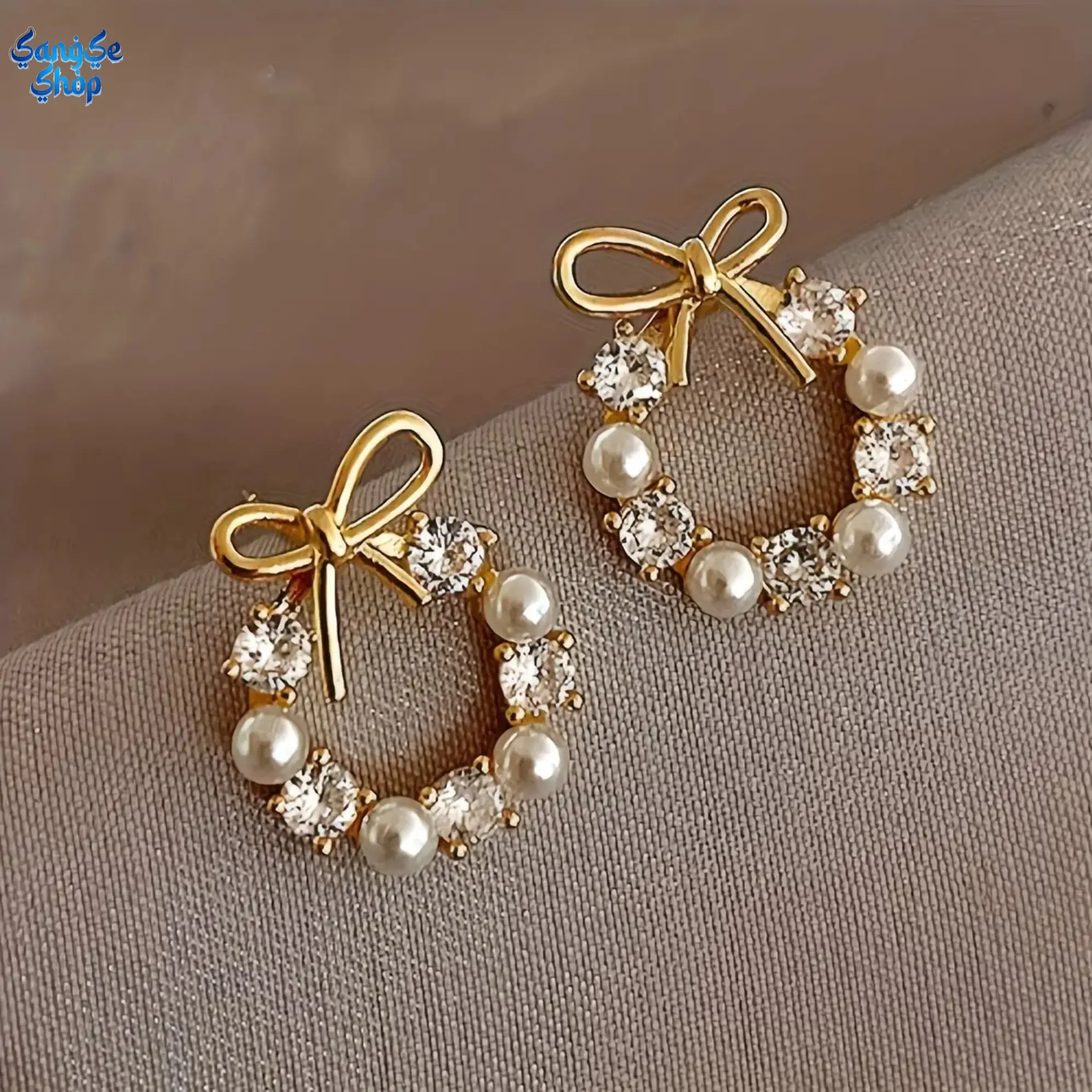 2-Pair Christmas Pearl Earrings, Elegant Holiday Floral Wreath Jewelry, Lightweight Statement Earrings for Women, Festive Fashion Accessories for Christmas Party, Winter Outfits, Daily Wear & Gift Giving