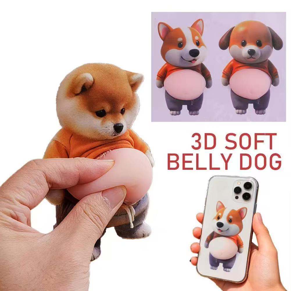 1/2/4/6PCS 3D Shiba Inu Big Belly Silicone Stickers - Self-Adhesive Anti-Collision & Anti-Scratch Decals, Squishy Stress Relief Decor for Phone, Laptop, Car, Fridge & Office Desk, 6.3cm Cute Puppy Adornment Perfect Gift for Pet Lovers
