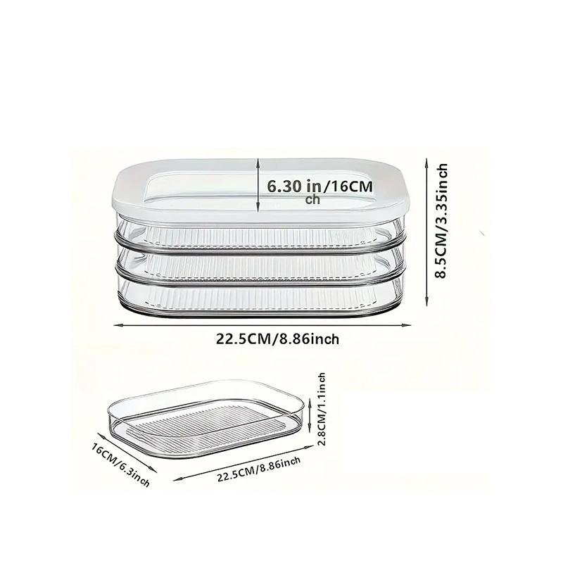 Stackable Food Storage Containers, Refrigerator Organizer Box, Meat Preservation Box, Sealed Leak-Proof Design, Reusable for Freezer