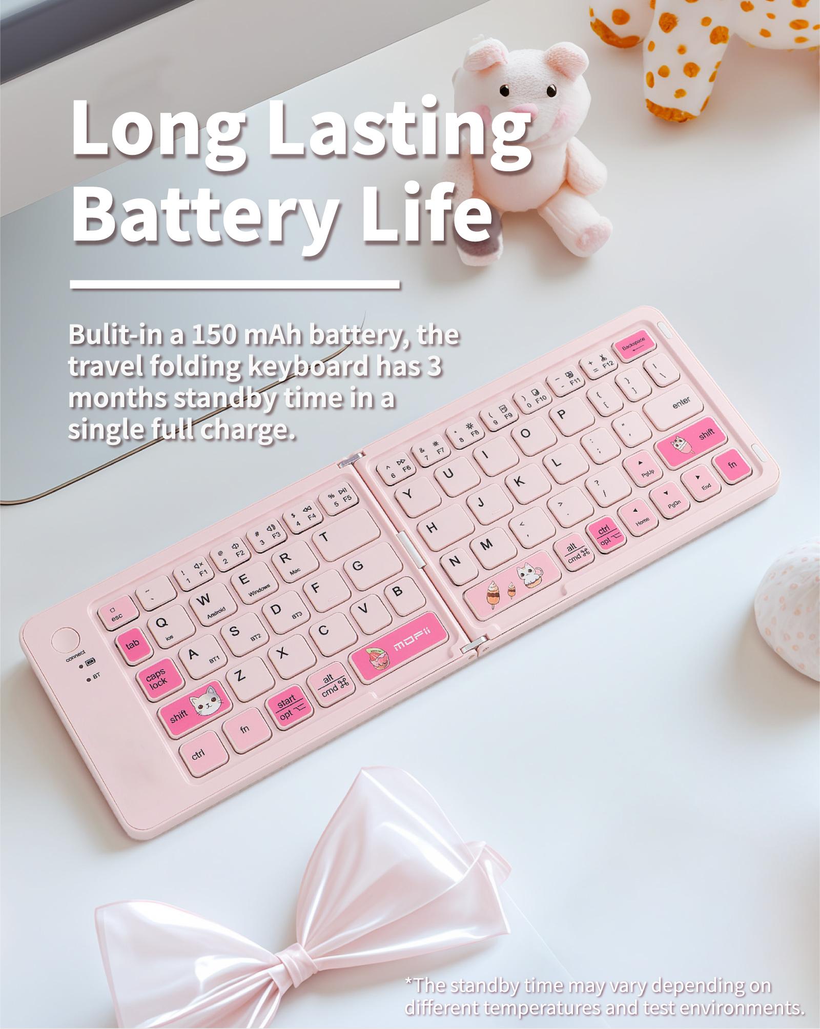 MOFii 1 Pack Foldable Bluetooth Keyboard, Checkerboard Portable Rechargeable Keyboard, Universal for Laptop Tablet, US QWERTY Layout