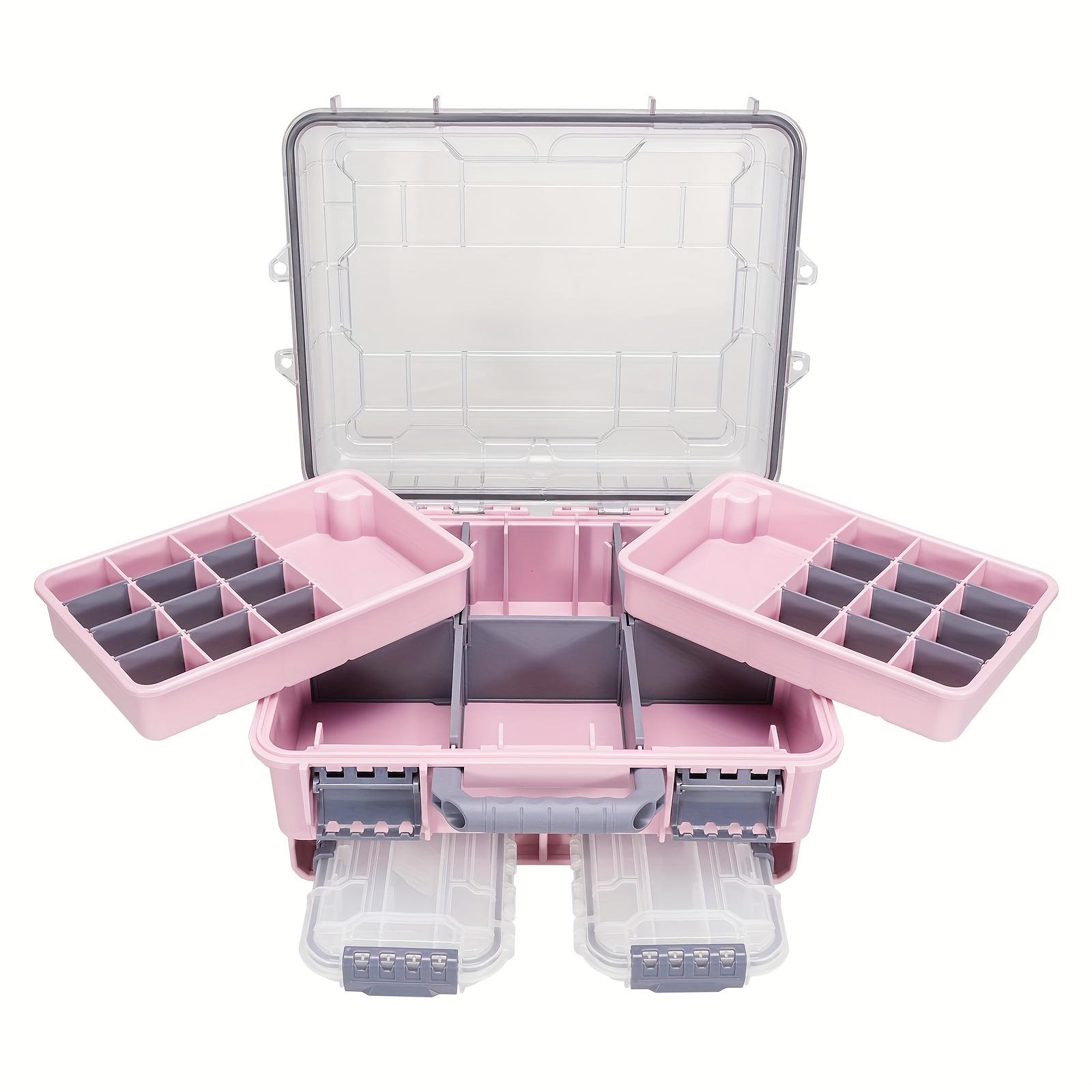 Three-Layer Fishing Tackle Box -  Fashion Style Solid Color, Secure Lock Closure, Normal Waterproof Level, ABS Material, Adjustable Compartments, Ideal for Travel & Christmas Festival