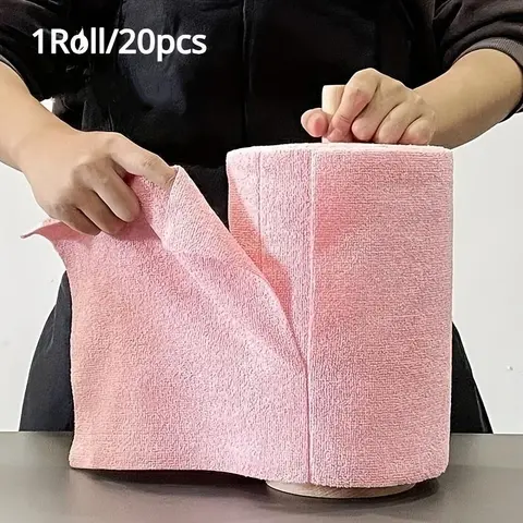 Tear-Off Microfiber Super Absorbent Cleaning Towel Roll, Thick Reusable Cleaning Cloths for Wet and Dry Use, Soft Durable Washable Towels for Home, Kitchen Supplies