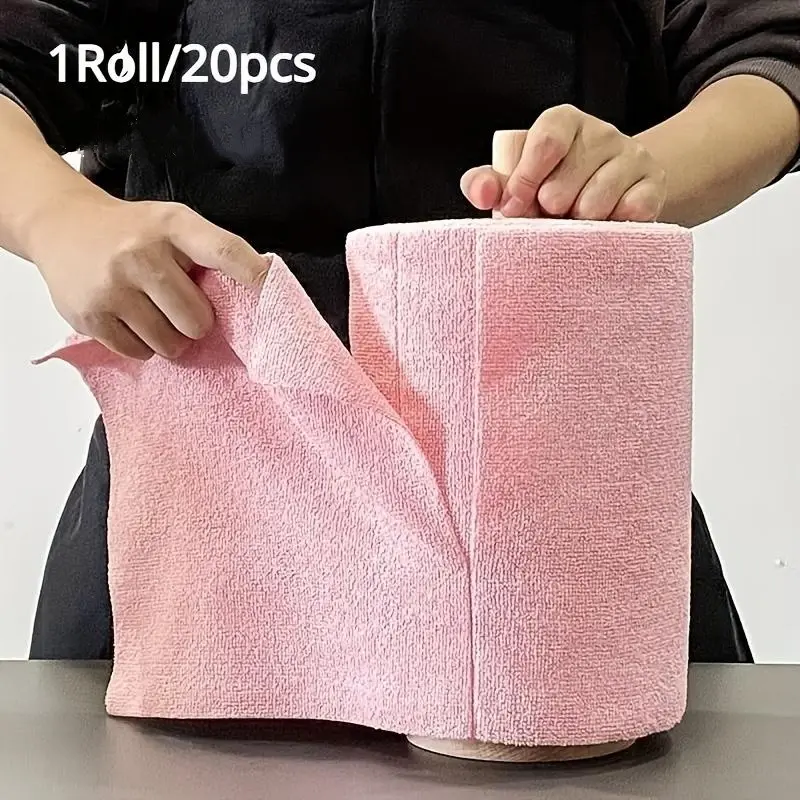 Tear-Off Microfiber Super Absorbent Cleaning Towel Roll, Thick Reusable Cleaning Cloths for Wet and Dry Use, Soft Durable Washable Towels for Home, Kitchen Supplies