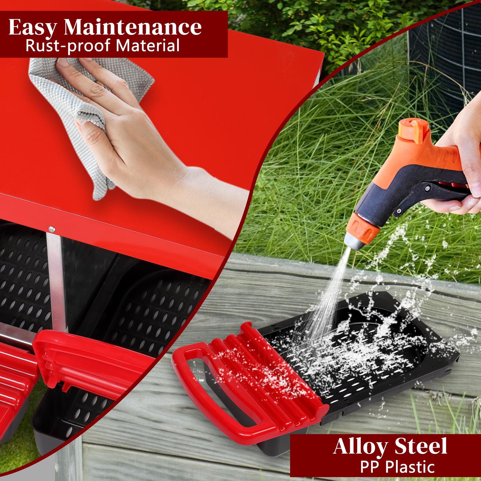 Chicken Nesting Box, 3 Compartments Metal Chicken Laying Boxes with Roll Out Egg Collection, Wooden Fake Eggs, Install Accessories and Gloves for Hens/Goose/Duck/Rabbit, Green