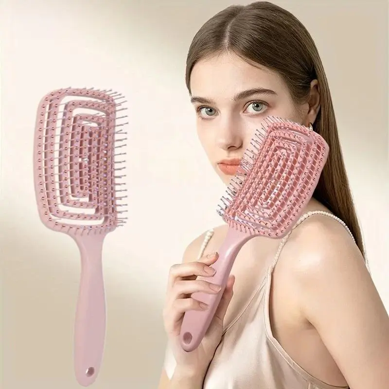 Volumizing Detangling Hair Brush, Scalp Massage Comb with Hollow Vent Design, Lightweight Hair Styling Tool for Real Hair & Wigs, Smooth Knots and Create Natural Volume, Perfect for Daily Hair Care, Salon and Travel