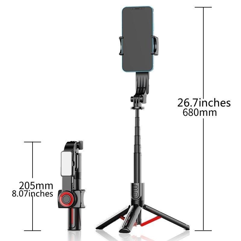 C09 Single Axis Gimbal Stabilizer, Selfie Stick, Foldable Wireless Tripod, Bluetooth-compatible Shutter, Rotatable, Magnetic Light, Vlog, Live Stream, Video Recording