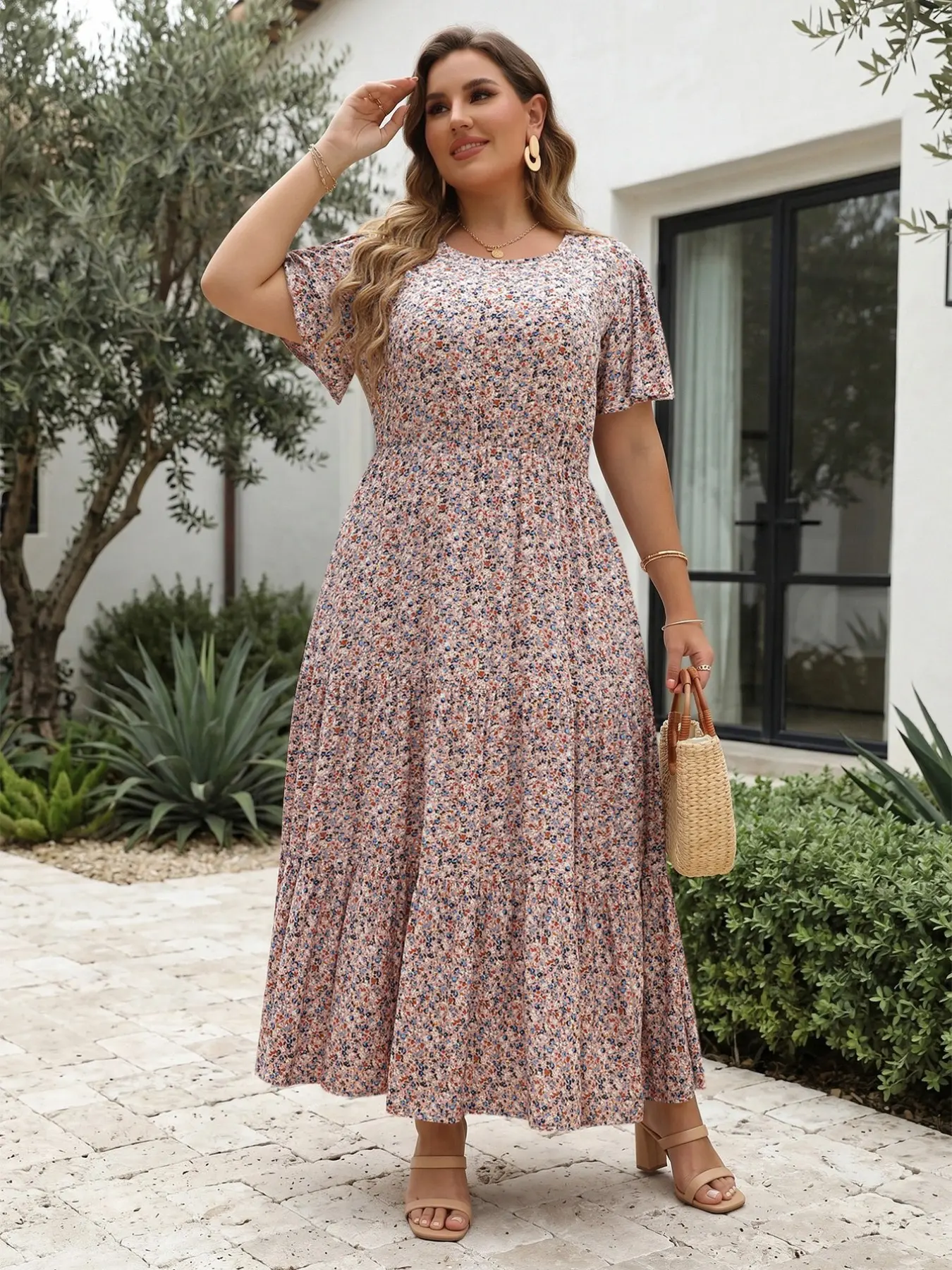 dresses for mid size women African Print Dresses for Women Cotton Mid-Dress Dashiki Knee-Length  Traditional Clothing X-Small at Amazon Women's Clothing store main image 1