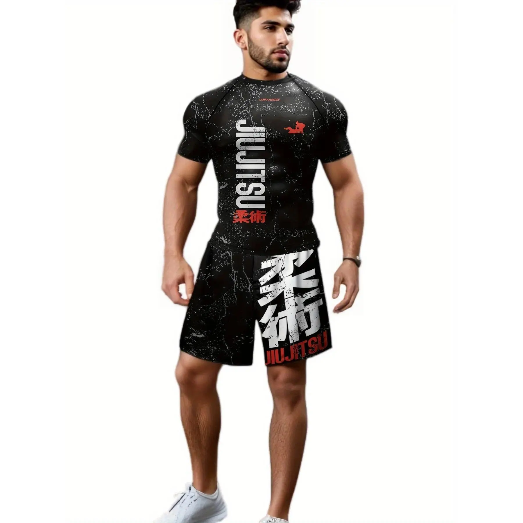 Cody Compression MMA T Shirts+Pants Muay Thai Shorts Men Jiu Jitsu BJJ Rashguard Fitness Tracksuit Boxing Jerseys Sport Suit