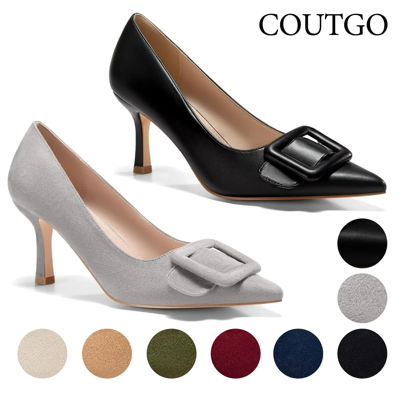Coutgo Womens Closed Pointed Toe Pumps Stiletto High Heels Wedding Party Dress Shoes tiktokshopbacktoschool
