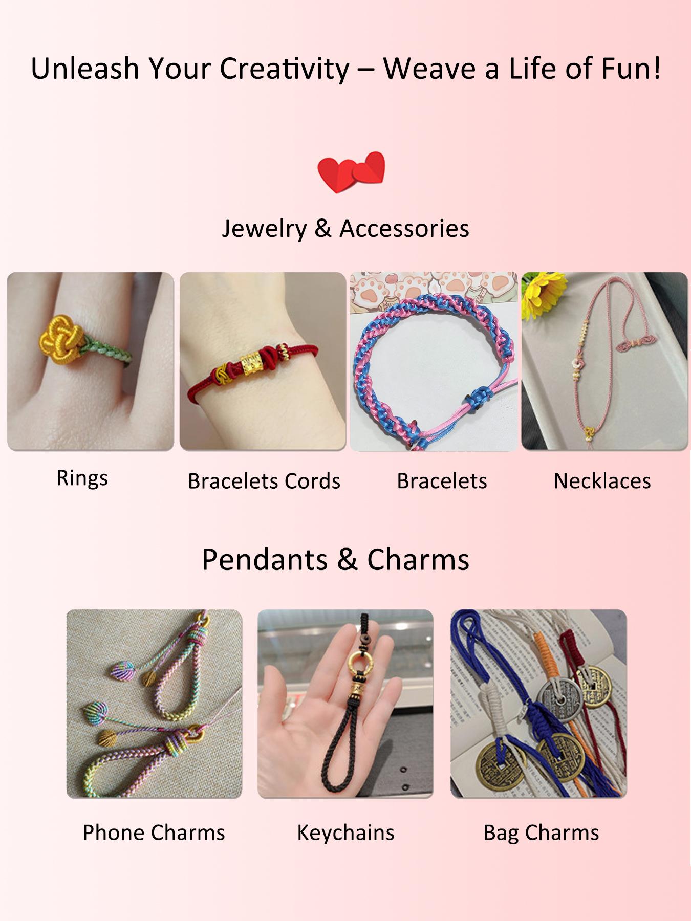 1.5mm X 70m Satin Nylon Cord String for DIY Bracelets, Necklaces & Jewelry Crafting, Beading, Ultra-Durable Versatility Macrame String Multi-Color Available