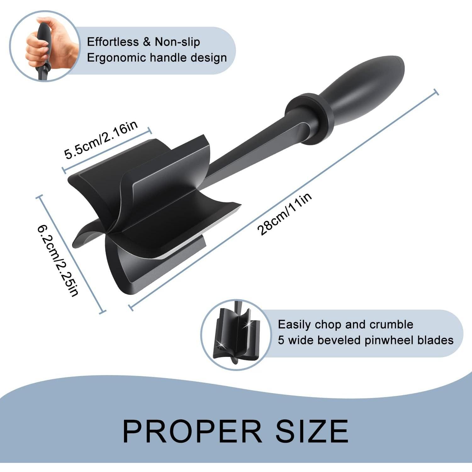 Meat , 5 Ground Beef Masher, Heat Resistant Meat Masher Tool for Hamburger Meat, Ground Beef, Turkey and , Nylon Hamburger Utensil Non-scratch Utensils Meat , 5 Ground Beef Masher, Heat Resistant Meat Masher Tool for Hamburger Meat, Ground Beef, Turkey and , Nylon Hamburger Utensil Non-scratch Utensils