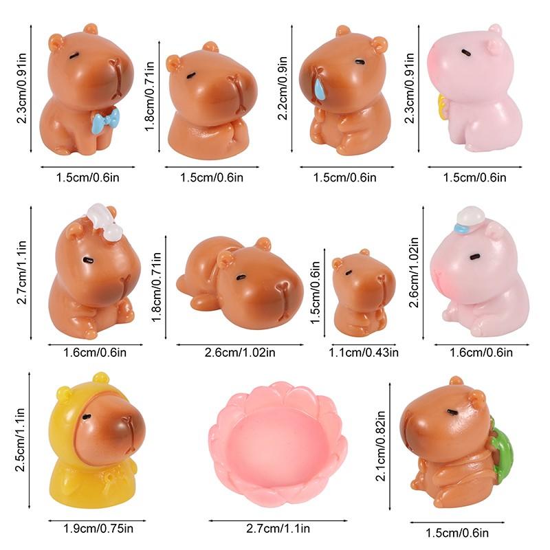 11pcs Realistic Capybara Figurines, Various Colors, Handmade Decorations, Home Entryway, TV Cabinet, Living Room, Bar, Office Desk