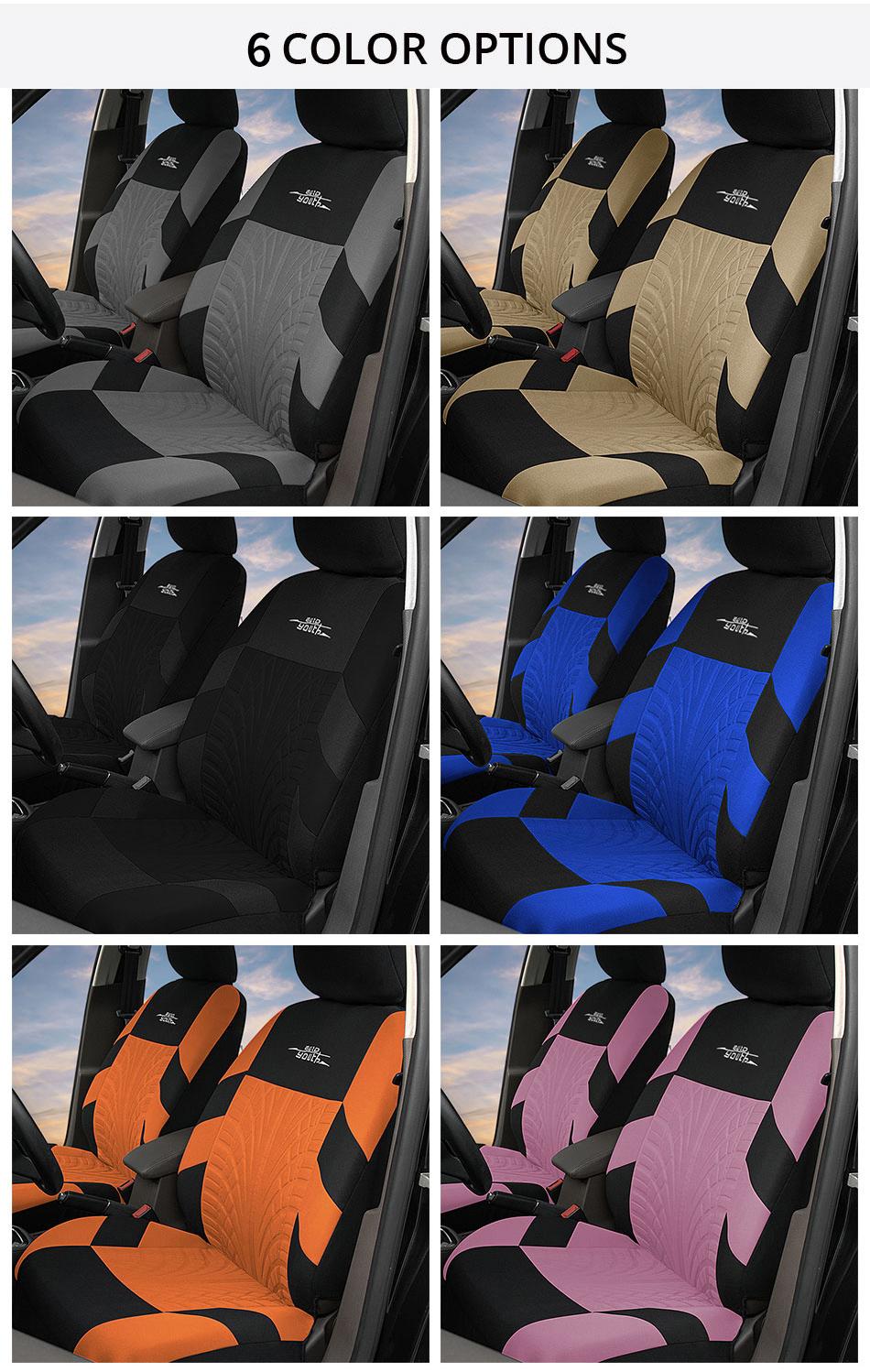 Car Seat Covers for 5 Seats Universal, Fabric Breathable Car Front & Rear Seat Protectors, with Tire Track Details, Airbag Compatible, Full Protection, Fits Most Cars Trucks Vans SUVs, Red Vehicle Seat Covers, Truck Accessories, Car Interior Accessories