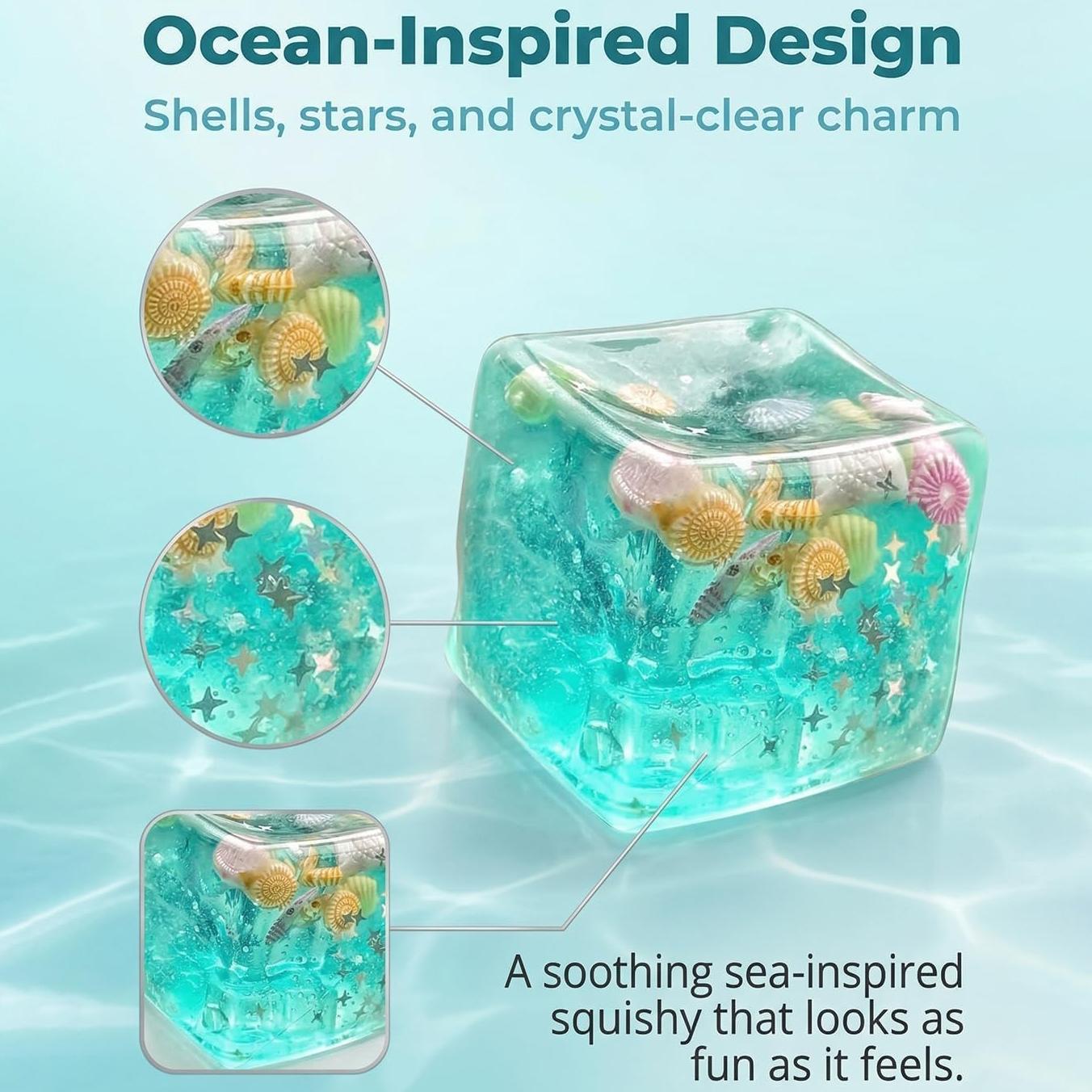 8Pcs Stress Relief Toy Gift Set, Cute Fruit, Ocean Block and Handmade Ball Shapes, Slow-Rebound Sensory Fidget Toys, Soft Squeeze Stress Relief Toys for Adults, Team Party Favors and Gifts (Random Colors)