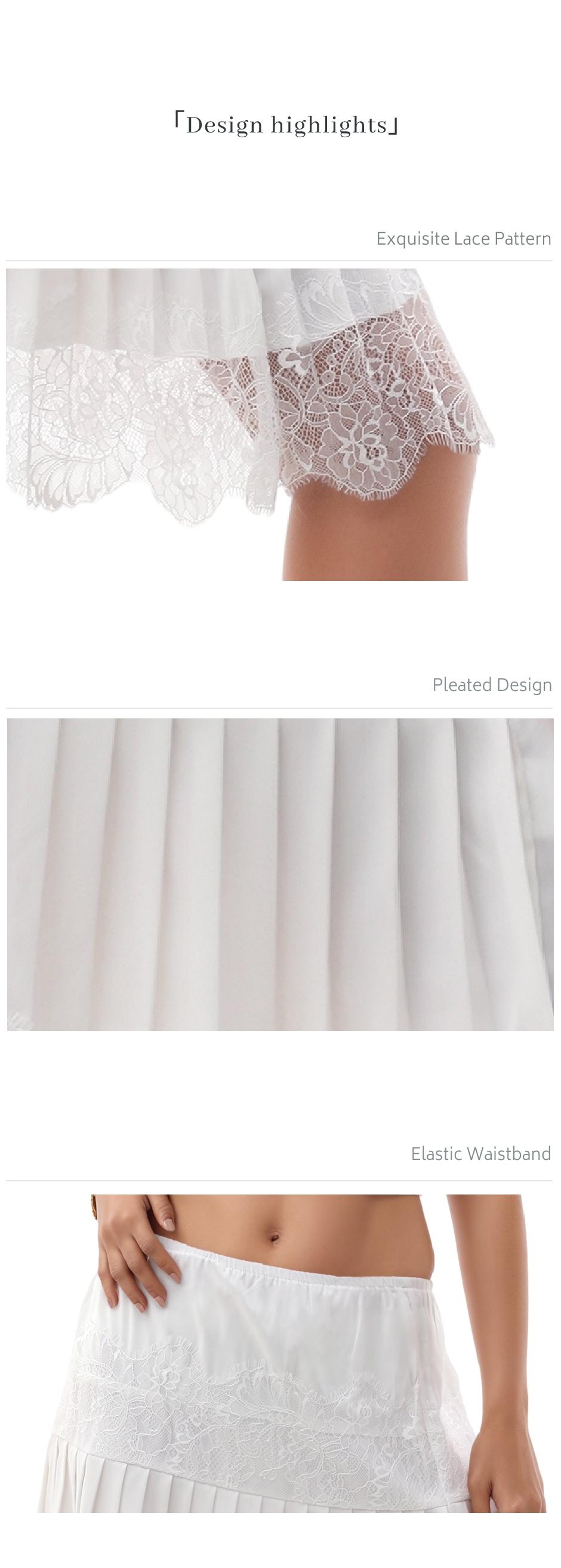 Chicovar Women's Lace Skirt Summer Floral Pleated Slip Skirt - Stretchy Waist,Easter dress, Ruffle Hem, Non-See-Through Soft Fabric - Boho Chic for Concert, Fashion Casual Wear,Cow Girl, Westernfashion,NO Shorts