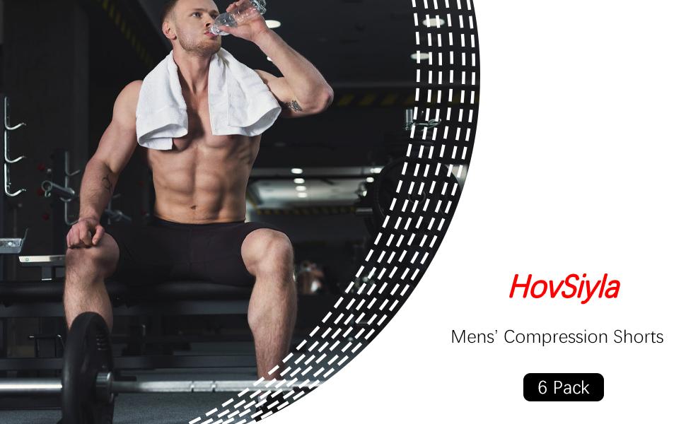 HovSiyla Men's Compression Shorts - Spandex Blend, Athletic Cut, Performance Underwear for Workout, Running