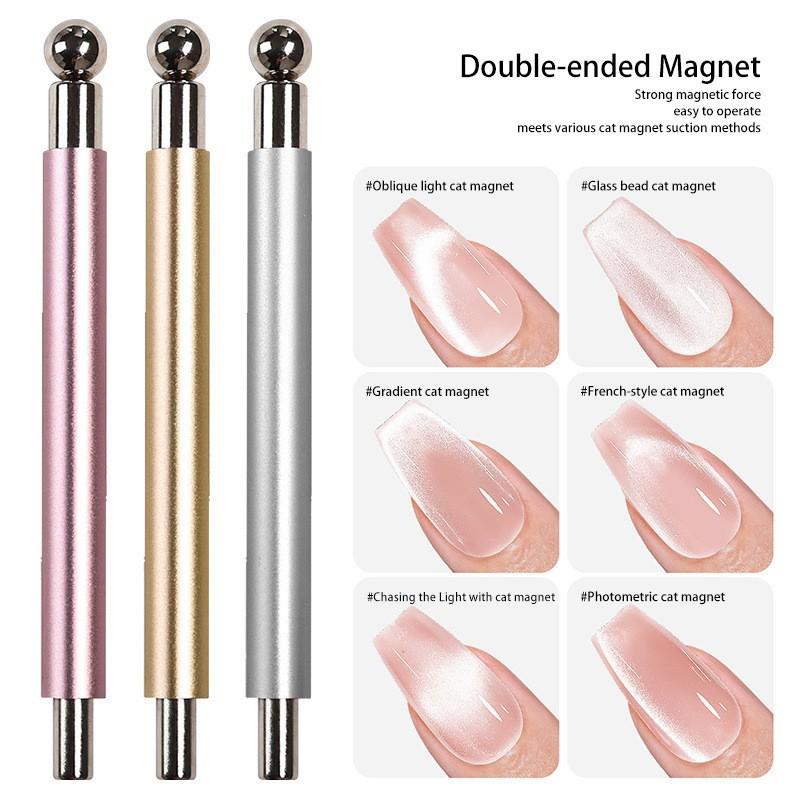 8 counts Double-Ended French Cat Eye Magnets Little Magic Wand Cat Eye Tool Manicure Cigar Magnet Nail Art Nail Care Nail Art Tools